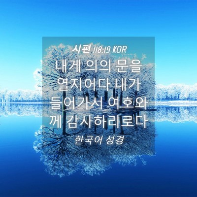 Picture 04 - 시편 118:19 KOR - 내게 의의 문을 열지어다 내가 - Bible Verse Picture