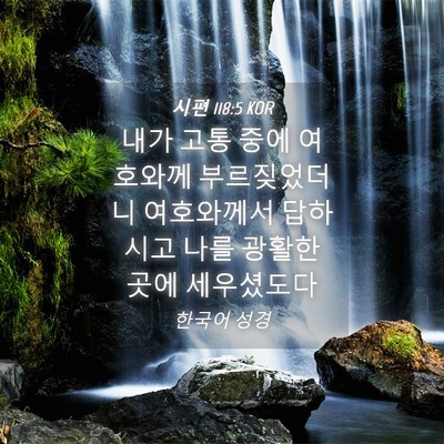 Picture 04 - 시편 118:5 KOR - 내가 고통 중에 여호와께 - Bible Verse Picture