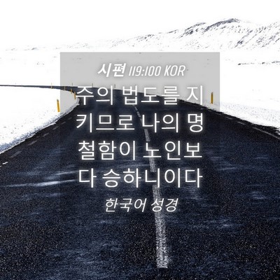 Picture 04 - 시편 119:100 KOR - 주의 법도를 지키므로 나의 명철함이 - Bible Verse Picture