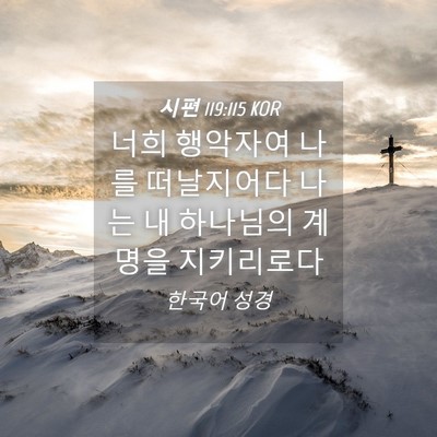 Picture 04 - 시편 119:115 KOR - 너희 행악자여 나를 떠날지어다 나는 - Bible Verse Picture