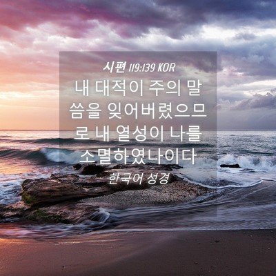 Picture 04 - 시편 119:139 KOR - 내 대적이 주의 말씀을 - Bible Verse Picture