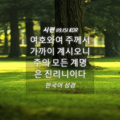 Picture 04 - 시편 119:151 KOR - 여호와여 주께서 가까이 계시오니 - Bible Verse Picture