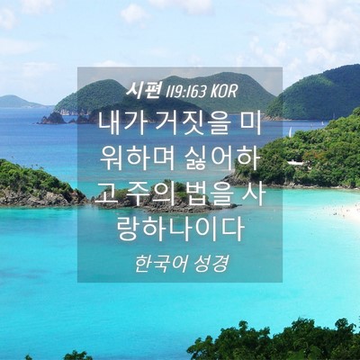 Picture 04 - 시편 119:163 KOR - 내가 거짓을 미워하며 싫어하고 주의 - Bible Verse Picture