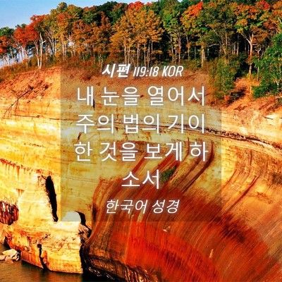 Picture 04 - 시편 119:18 KOR - 내 눈을 열어서 주의 법의 기이한 - Bible Verse Picture