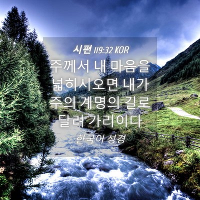 Picture 04 - 시편 119:32 KOR - 주께서 내 마음을 넓히시오면 내가 - Bible Verse Picture