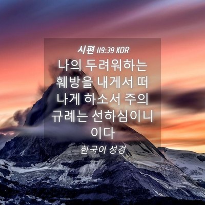 Picture 04 - 시편 119:39 KOR - 나의 두려워하는 훼방을 내게서 - Bible Verse Picture