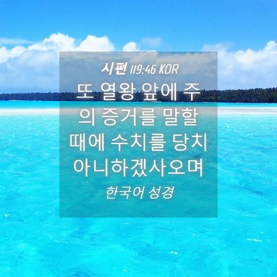Picture 04 - 시편 119:46 KOR - 또 열왕 앞에 주의 증거를 말할 때에 - Bible Verse Picture