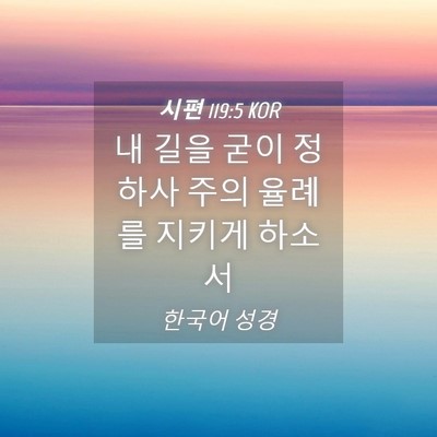 Picture 04 - 시편 119:5 KOR - 내 길을 굳이 정하사 주의 율례를 - Bible Verse Picture