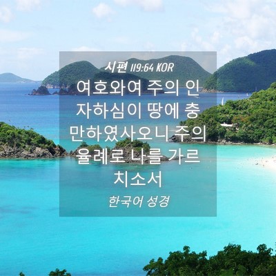 Picture 04 - 시편 119:64 KOR - 여호와여 주의 인자하심이 땅에 - Bible Verse Picture
