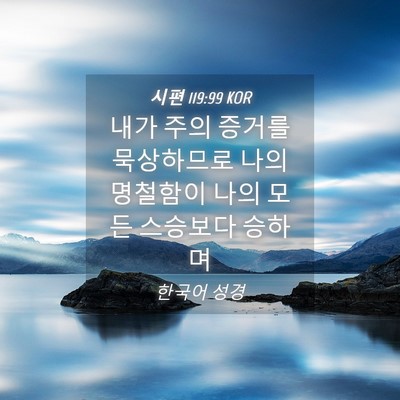 Picture 04 - 시편 119:99 KOR - 내가 주의 증거를 묵상하므로 나의 - Bible Verse Picture