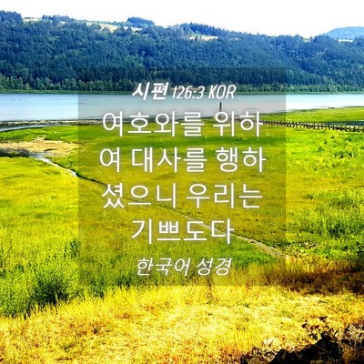 Picture 04 - 시편 126:3 KOR - 여호와를 위하여 대사를 행하셨으니 - Bible Verse Picture