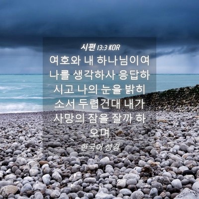 Picture 04 - 시편 13:3 KOR - 여호와 내 하나님이여 나를 생각하사 - Bible Verse Picture