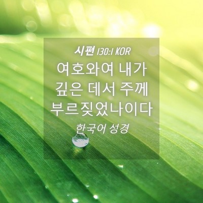 Picture 04 - 시편 130:1 KOR - 여호와여 내가 깊은 데서 주께 - Bible Verse Picture