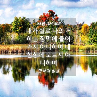 Picture 04 - 시편 132:3 KOR - 내가 실로 나의 거하는 장막에 - Bible Verse Picture