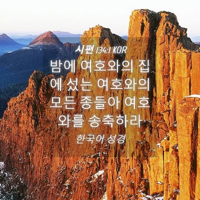Picture 04 - 시편 134:1 KOR - 밤에 여호와의 집에 섰는 여호와의 - Bible Verse Picture