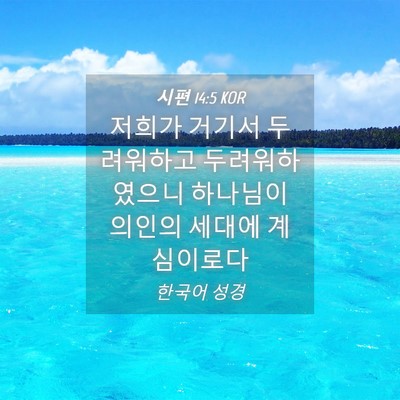 Picture 04 - 시편 14:5 KOR - 저희가 거기서 두려워하고 - Bible Verse Picture