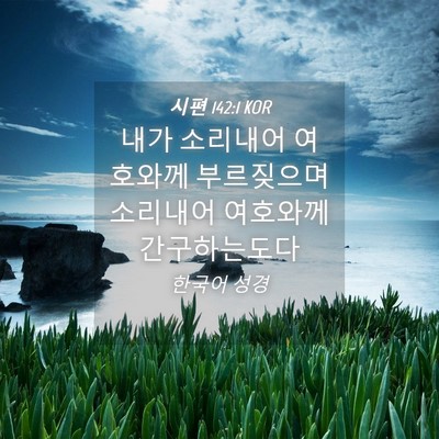 Picture 04 - 시편 142:1 KOR - 내가 소리내어 여호와께 부르짖으며 - Bible Verse Picture