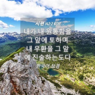 Picture 04 - 시편 142:2 KOR - 내가 내 원통함을 그 앞에 토하며 내 - Bible Verse Picture