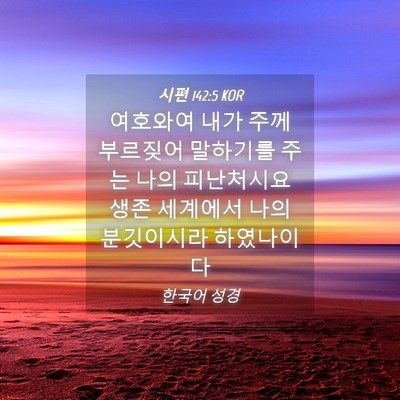 Picture 04 - 시편 142:5 KOR - 여호와여 내가 주께 부르짖어 - Bible Verse Picture
