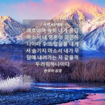 Picture 04 - 시편 143:7 KOR - 여호와여 속히 내게 응답하소서 내 - Bible Verse Picture