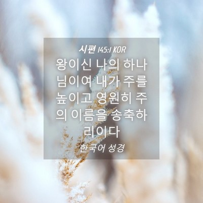 Picture 04 - 시편 145:1 KOR - 왕이신 나의 하나님이여 내가 주를 - Bible Verse Picture