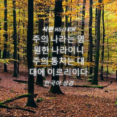 Picture 04 - 시편 145:13 KOR - 주의 나라는 영원한 나라이니 주의 - Bible Verse Picture