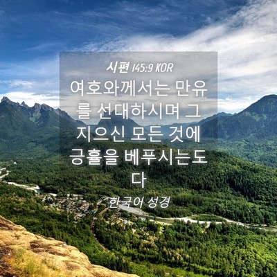 Picture 04 - 시편 145:9 KOR - 여호와께서는 만유를 선대하시며 그 - Bible Verse Picture