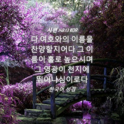 Picture 04 - 시편 148:13 KOR - 다 여호와의 이름을 찬양할지어다 그 - Bible Verse Picture
