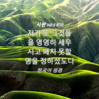 Picture 04 - 시편 148:6 KOR - 저가 또 그것들을 영영히 세우시고 - Bible Verse Picture