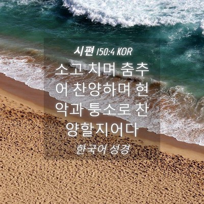 Picture 04 - 시편 150:4 KOR - 소고 치며 춤추어 찬양하며 현악과 - Bible Verse Picture