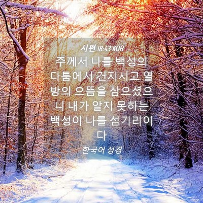 Picture 04 - 시편 18:43 KOR - 주께서 나를 백성의 다툼에서 - Bible Verse Picture