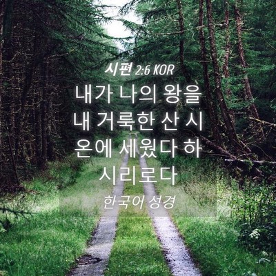 Picture 04 - 시편 2:6 KOR - 내가 나의 왕을 내 거룩한 산 시온에 - Bible Verse Picture