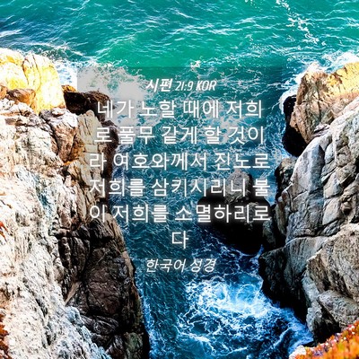 Picture 04 - 시편 21:9 KOR - 네가 노할 때에 저희로 풀무 같게 할 - Bible Verse Picture