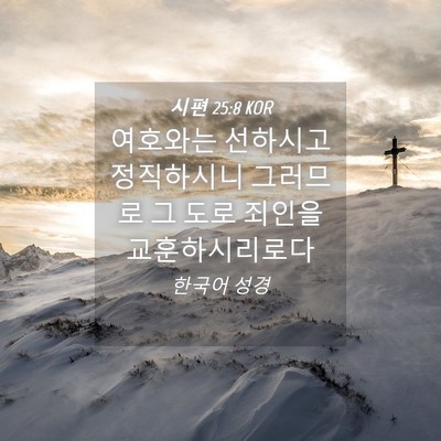 Picture 04 - 시편 25:8 KOR - 여호와는 선하시고 정직하시니 - Bible Verse Picture