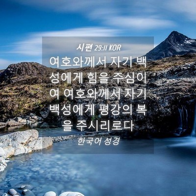 Picture 04 - 시편 29:11 KOR - 여호와께서 자기 백성에게 힘을 - Bible Verse Picture
