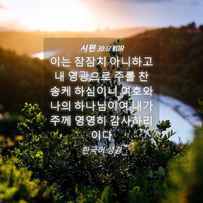 Picture 04 - 시편 30:12 KOR - 이는 잠잠치 아니하고 내 영광으로 - Bible Verse Picture