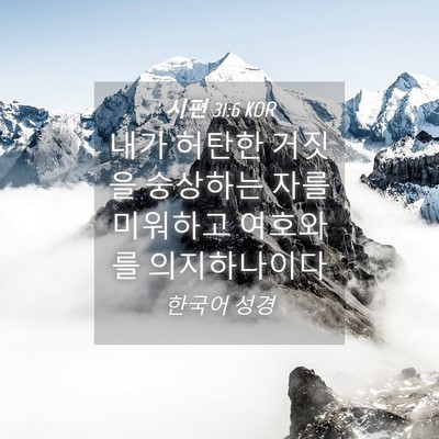 Picture 04 - 시편 31:6 KOR - 내가 허탄한 거짓을 숭상하는 자를 - Bible Verse Picture