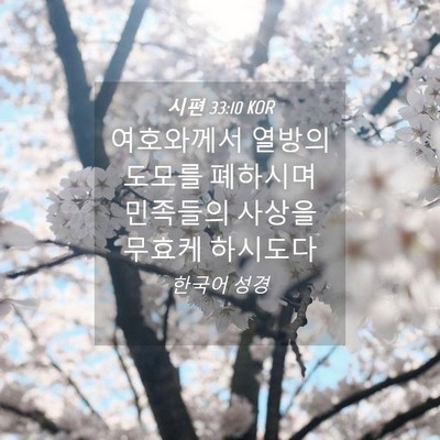 Picture 04 - 시편 33:10 KOR - 여호와께서 열방의 도모를 폐하시며 - Bible Verse Picture