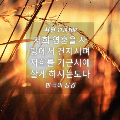 Picture 04 - 시편 33:19 KOR - 저희 영혼을 사망에서 건지시며 - Bible Verse Picture