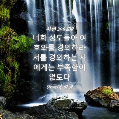 Picture 04 - 시편 34:9 KOR - 너희 성도들아 여호와를 경외하라 - Bible Verse Picture