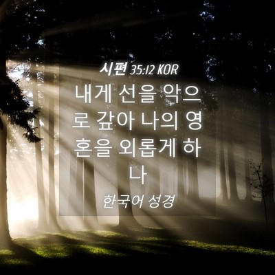 Picture 04 - 시편 35:12 KOR - 내게 선을 악으로 갚아 나의 영혼을 - Bible Verse Picture