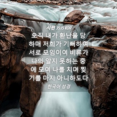 Picture 04 - 시편 35:15 KOR - 오직 내가 환난을 당하매 저희가 - Bible Verse Picture
