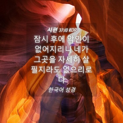 Picture 04 - 시편 37:10 KOR - 잠시 후에 악인이 없어지리니 네가 - Bible Verse Picture