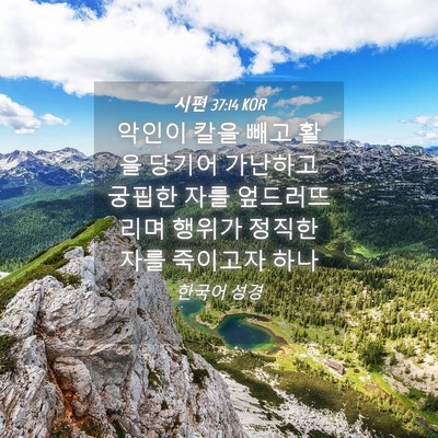 Picture 04 - 시편 37:14 KOR - 악인이 칼을 빼고 활을 당기어 - Bible Verse Picture
