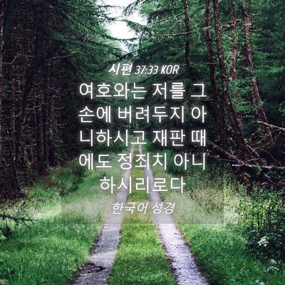 Picture 04 - 시편 37:33 KOR - 여호와는 저를 그 손에 버려두지 - Bible Verse Picture