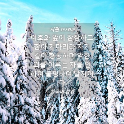 Picture 04 - 시편 37:7 KOR - 여호와 앞에 잠잠하고 참아 기다리라 - Bible Verse Picture
