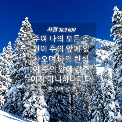 Picture 04 - 시편 38:9 KOR - 주여 나의 모든 소원이 주의 앞에 - Bible Verse Picture