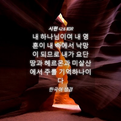 Picture 04 - 시편 42:6 KOR - 내 하나님이여 내 영혼이 내 속에서 - Bible Verse Picture