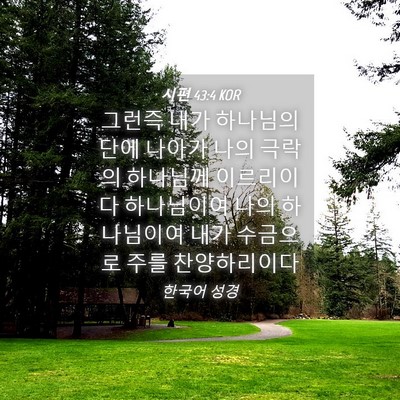 Picture 04 - 시편 43:4 KOR - 그런즉 내가 하나님의 단에 나아가 - Bible Verse Picture