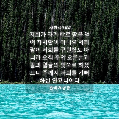 Picture 04 - 시편 44:3 KOR - 저희가 자기 칼로 땅을 얻어 - Bible Verse Picture